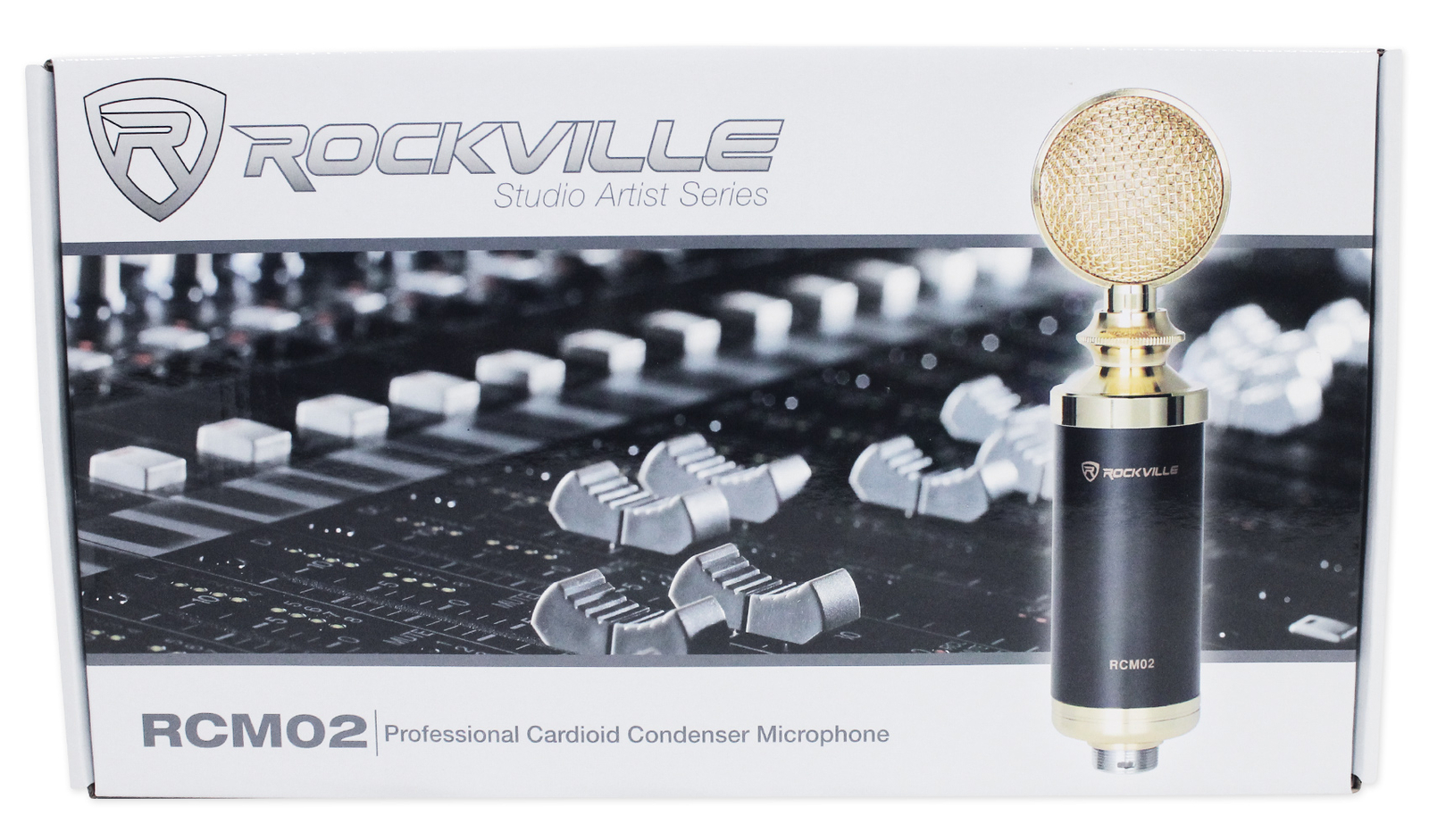 Rockville RCM02 Studio Recording Condenser Microphone+Phantom Power Supply