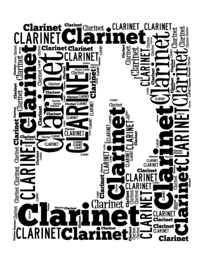 CLARINET Cardstock Music Print to Frame 8 1/2 x 11 Marching Band Gift Art