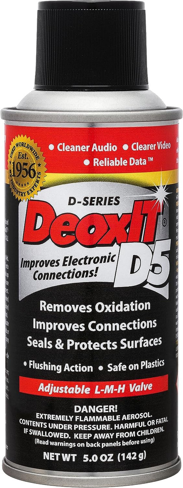 Hosa CAIG Laboratories D5S-6 CAIG Deoxit Contact Cleaner, 5 Spray, 5 Oz