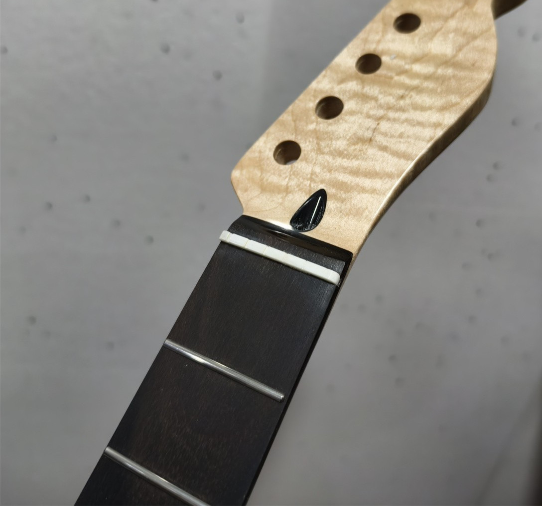 22Fret 25.5 inch Flame Maple electric guitar neck part rosewood inlay gloss