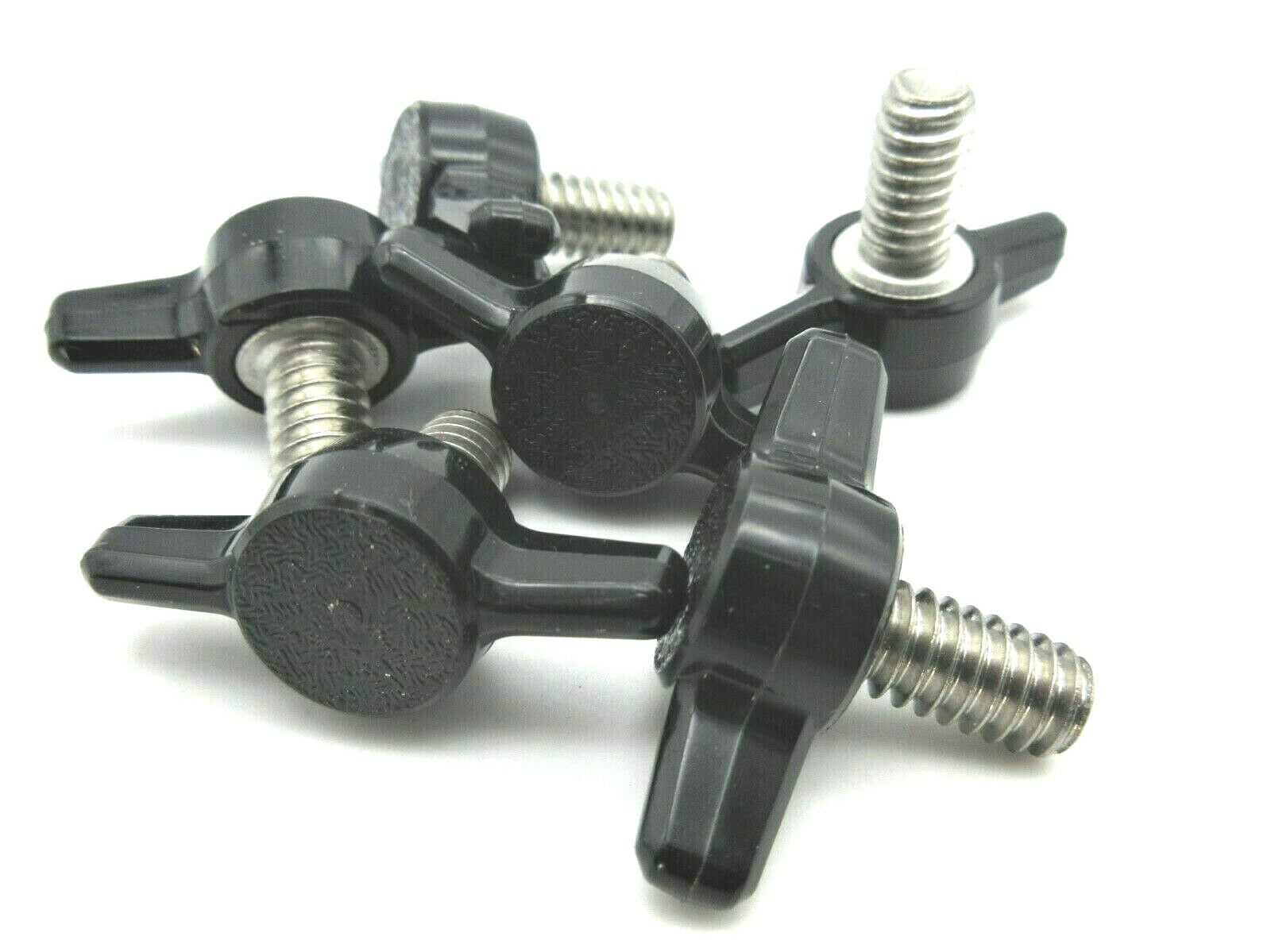 6mm x 13mm Thumb Screws with Wing Tee Knob Delrin Head SS USA 5 per package