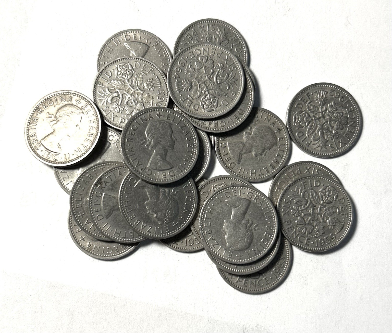 24 Great Britain Six Pence Coins As Used By Brian May As Guitar Picks