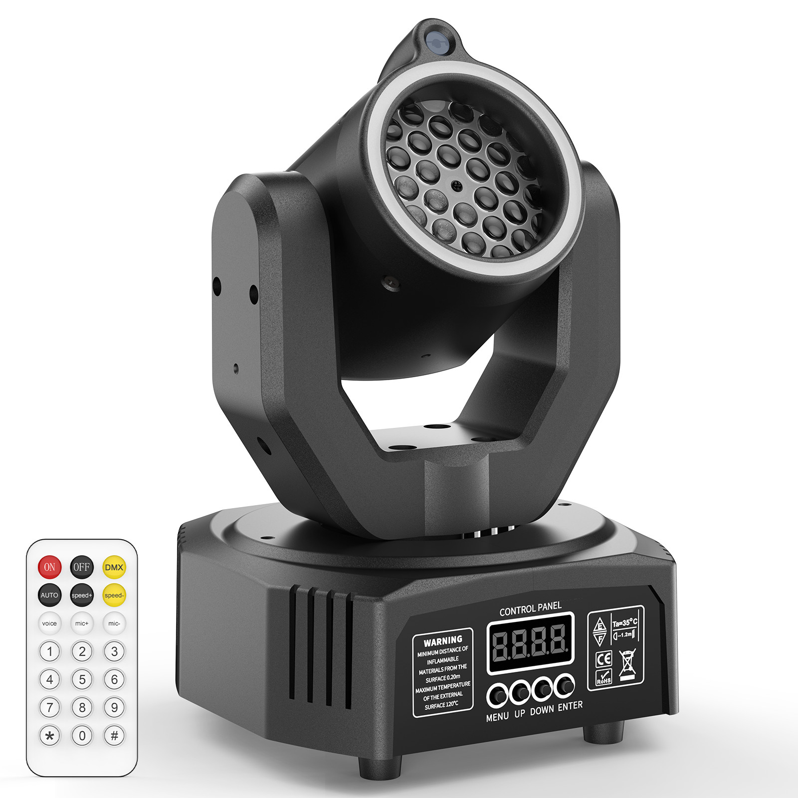 LED Laser Moving Head Light RGB Pattern Beam Stage Lighting DJ Disco With Remote