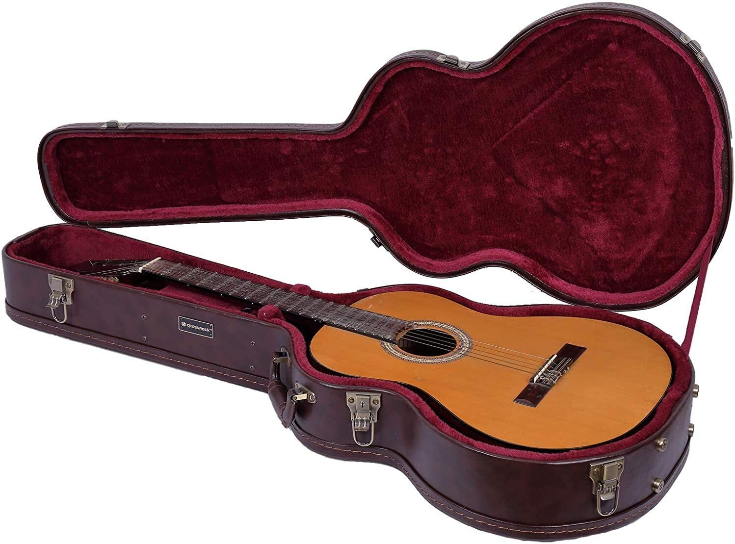 Crossrock OM Guitar Case fits Martin 000-style Guitar,Semi-Vintage Look, Brown