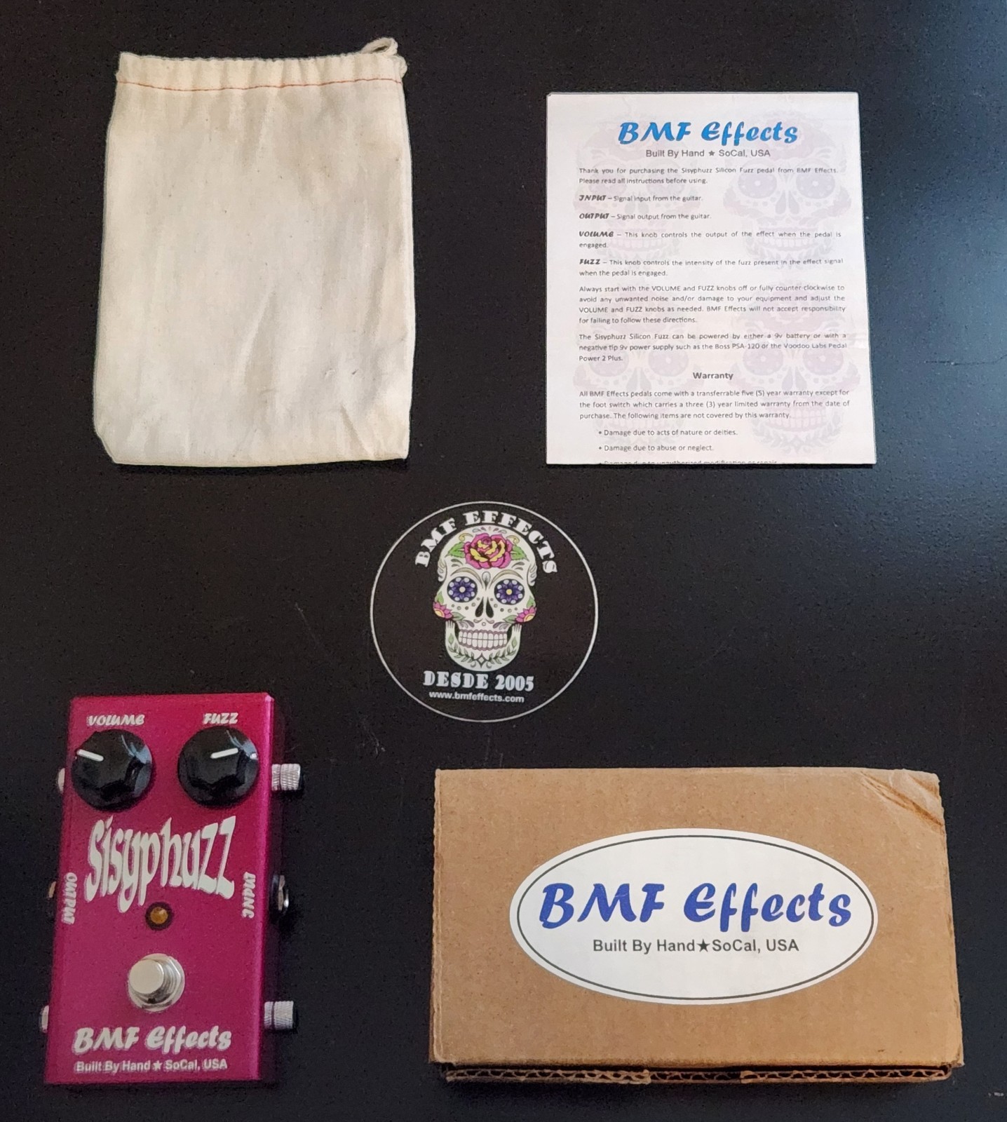 BMF Effects Sisyphuzz Boutique Silicon Fuzz w/Box, Manual & More EX USED