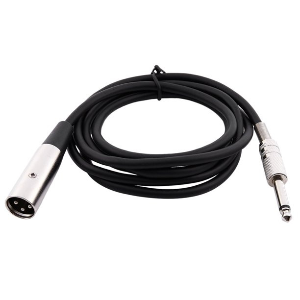 XLR 3-Pin Male To 1/4″ Plug TS Microphone Mono Cable Unbalanced Shielded Audio
