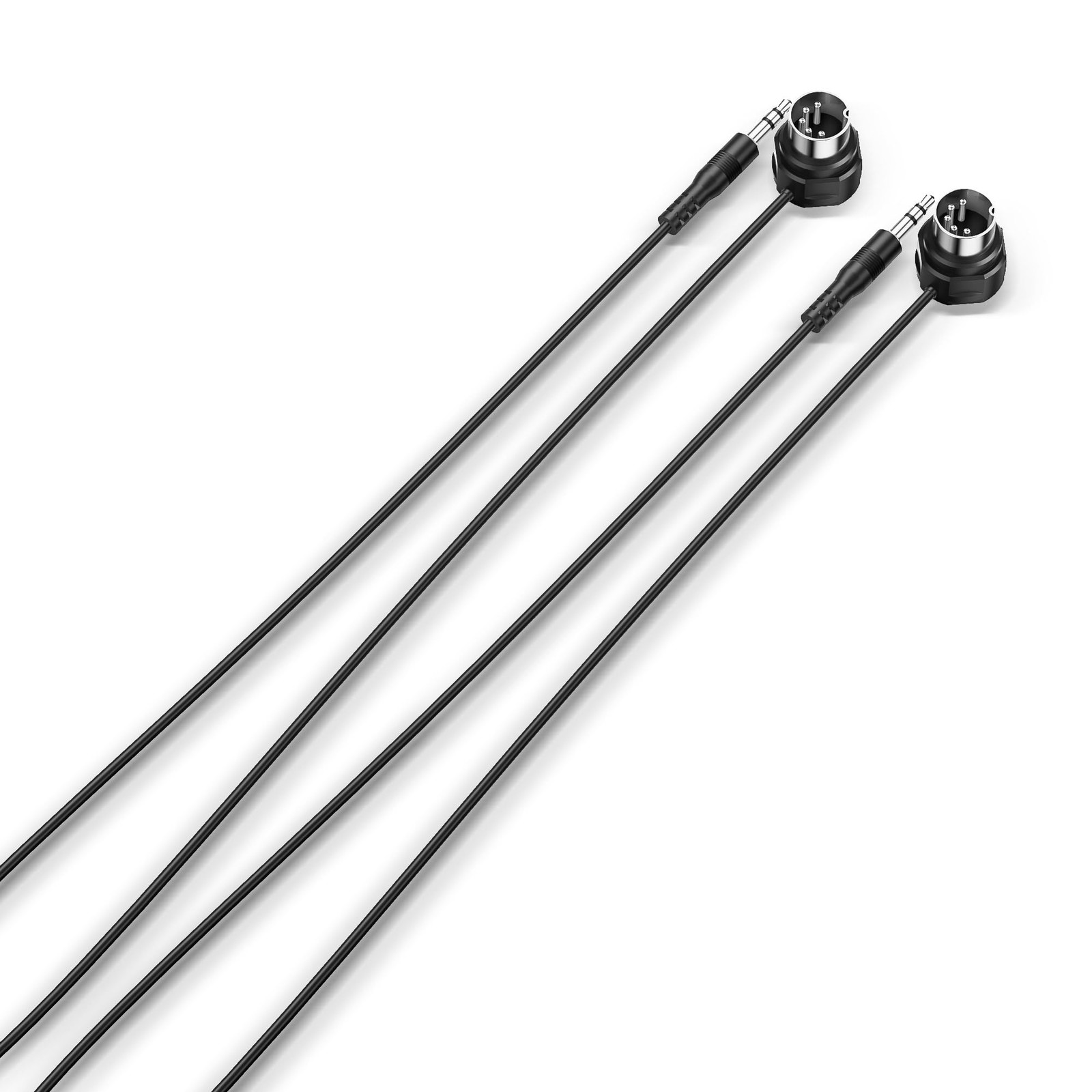 TRS MIDI Cable 2-Pack – Straight TRS Type A (3.5mm – 1/8”) to Angled 5-pin DI…