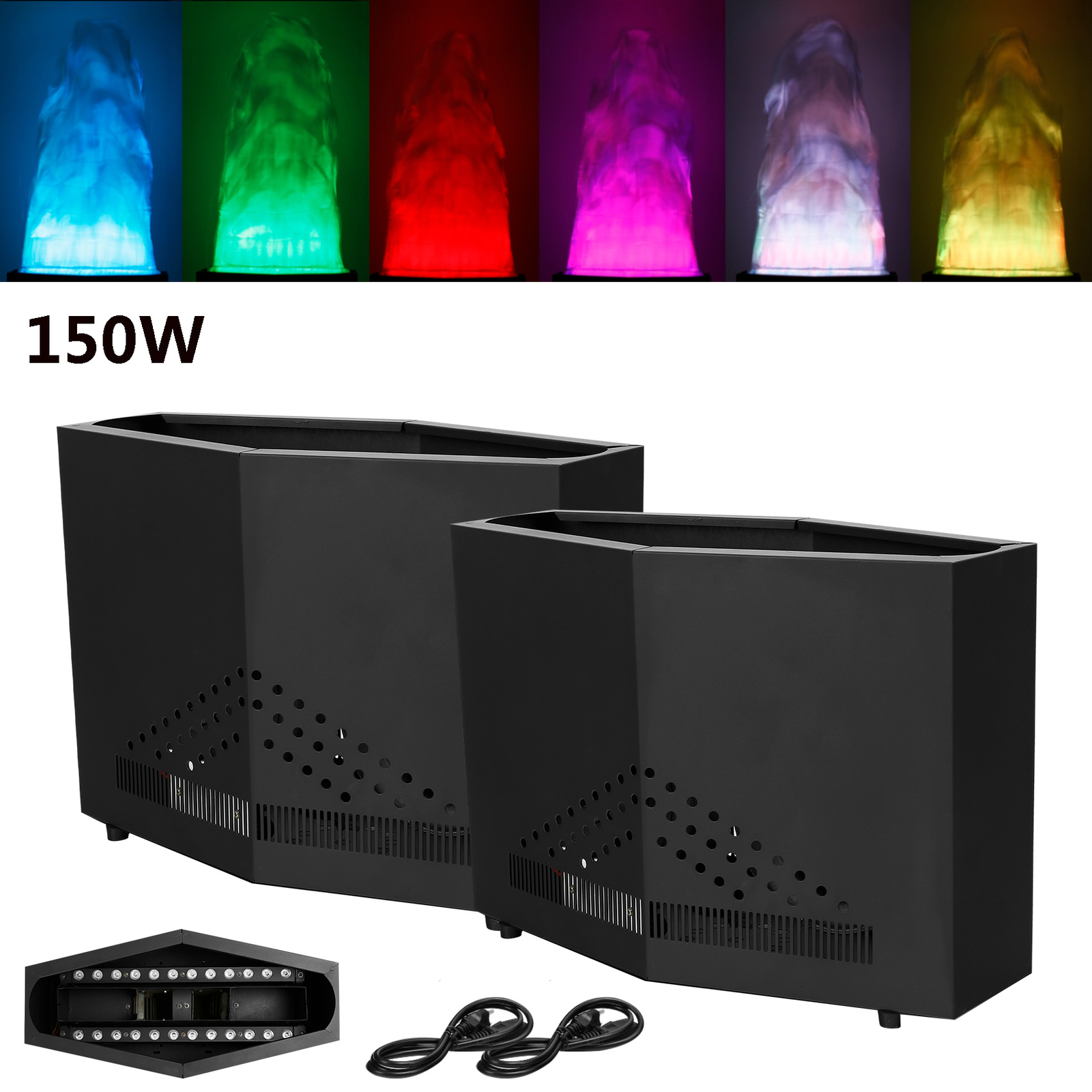 2PCS 160W DJ Fake Fire Light DMX RGB LED Stage 3D Fake Flame Effect Light
