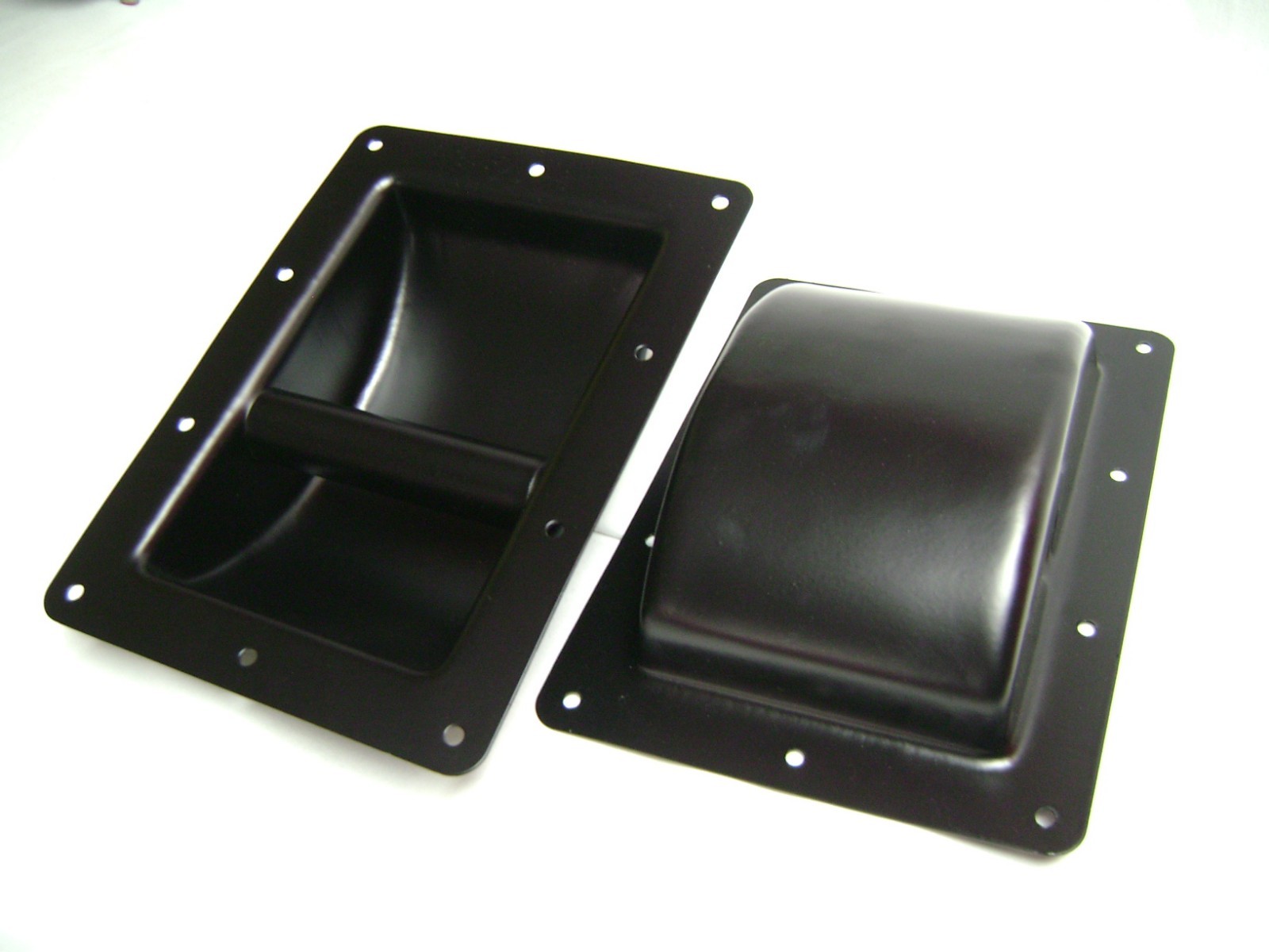 (2) Two Black Metal Recessed Bar Handles – Medium
